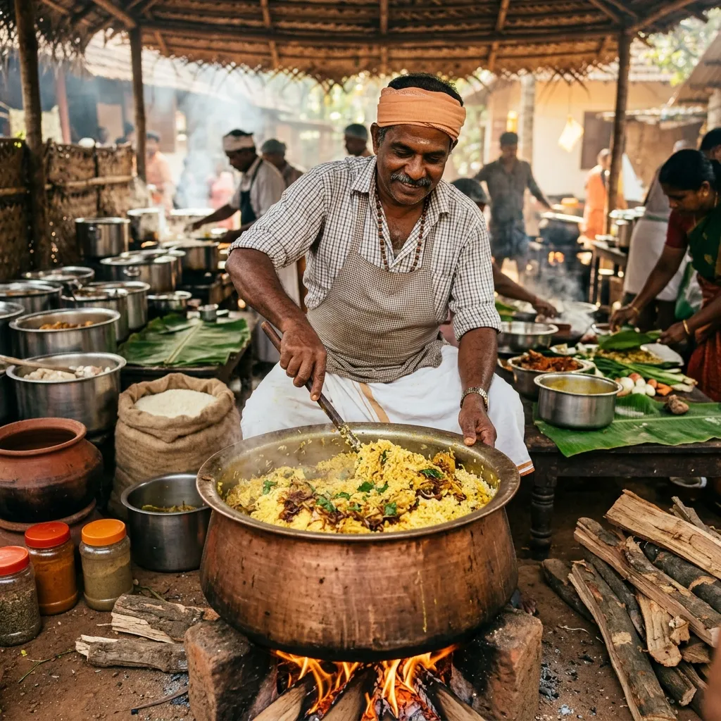 Kerala Chef preparing Biryani
